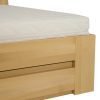 BOARD trwałe łóżko z litego drewna bukowego z pojemnikiem - BUK NATURALNY 90-100-120-140-160-180-200