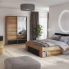 MAVELLA - zestaw mebli do sypialni DĄB - CZARNY - HELVETIA