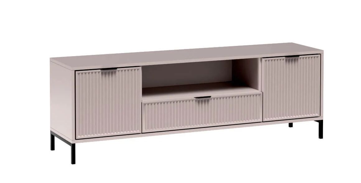 LUXURY 04 - dwudrzwiowa komoda, stolik RTV z szufladą na nóżkach CASHMERE