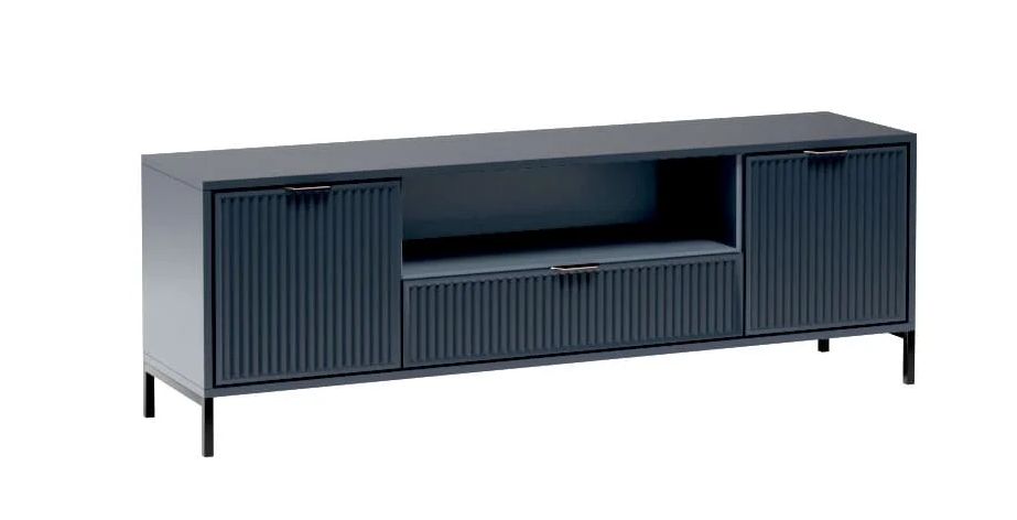 LUXURY 04 - szeroka dwudrzwiowa komoda, stolik RTV z szufladą na nóżkach INDIGO
