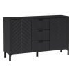 NEGRO 01 czarna komoda z szufladami na wysokich nóżkach 150 cm - CZARNA JODEŁKA