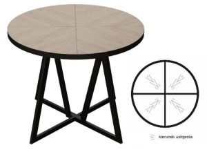 VIKAM-QUARTO-105 okrągły stół rozkładany na metalowych nogach loft  105-160 cm - mix kolorów
