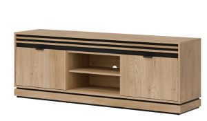 FERRO 01 dwudrzwiowa komoda RTV z lamelami 165 cm DĄB CREMONA