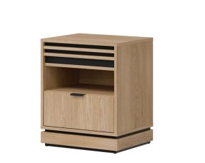 FERRO 19 szafka nocna z szufladą i lamelami 49 cm DĄB CREMONA