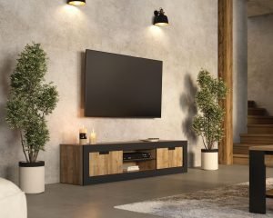 TUDOR 40 szeroka szafka RTV, stolik pod telewizor 180 cm DĄB SAMDAL