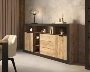 TUDOR 43 wysoka komoda z szufladami 220 cm DĄB SAMDAL