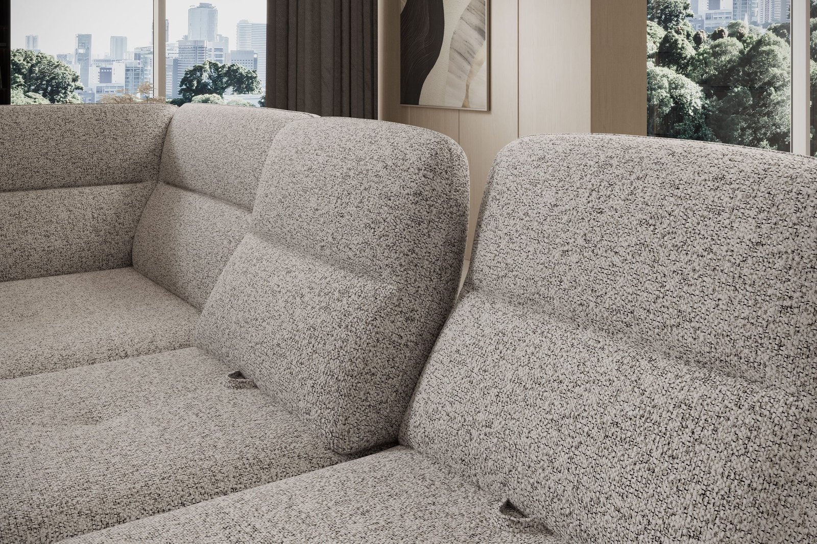 GALIANO narożnik z funkcją spania i pojemnikiem oraz manualną regulacją głębokości oparcia - narożnik dla wymagających