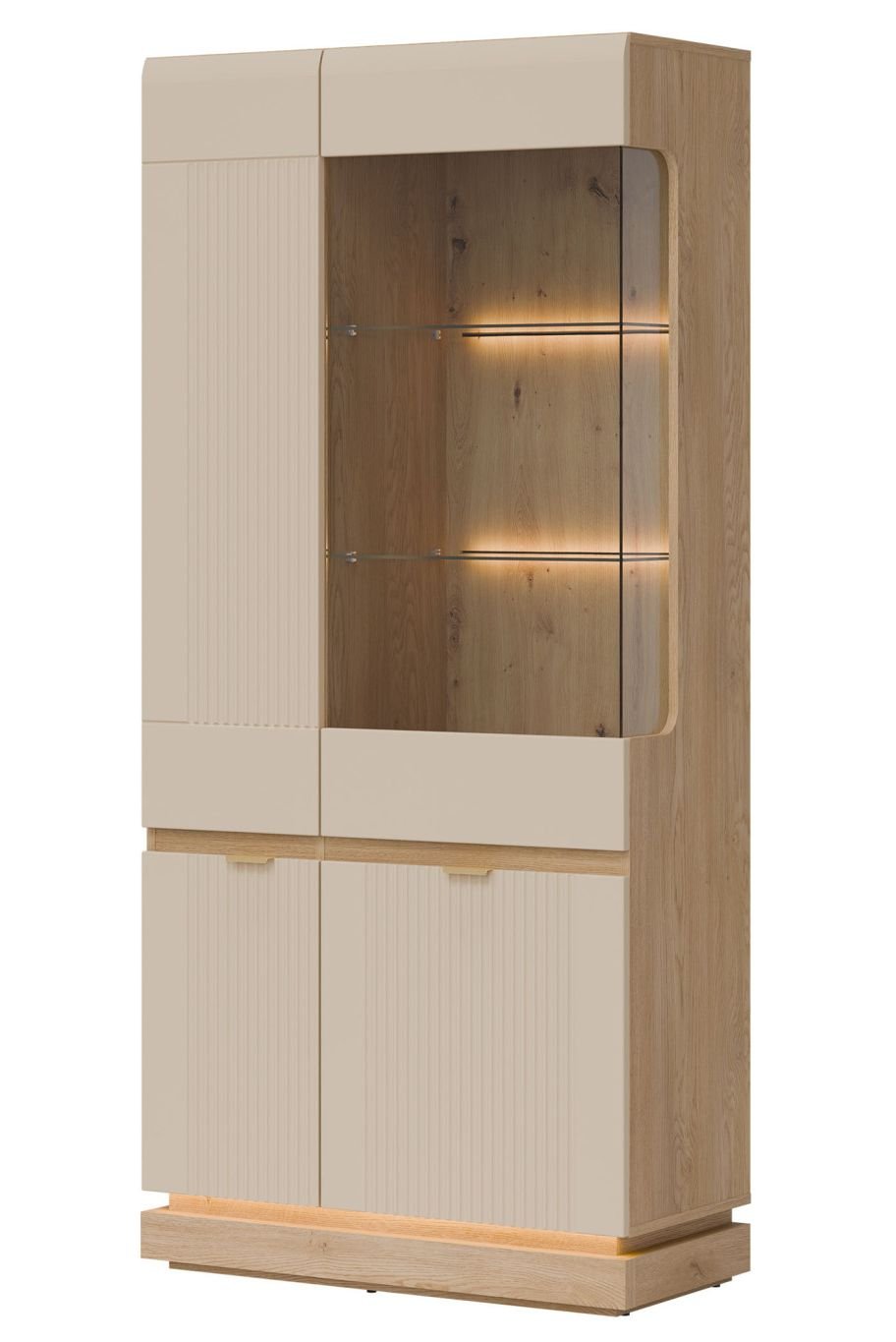 WORDES 06 witryna z przeszkleniem i podświetleniem KASZMIR-DĄB CREMONA