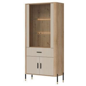 DANTE 14 szeroka witryna z szufladą na nóżkach 93 cm WYBÓR KOLORÓW