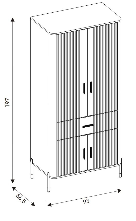 DANTE-16 szafa z szufladą 90 - wymiary