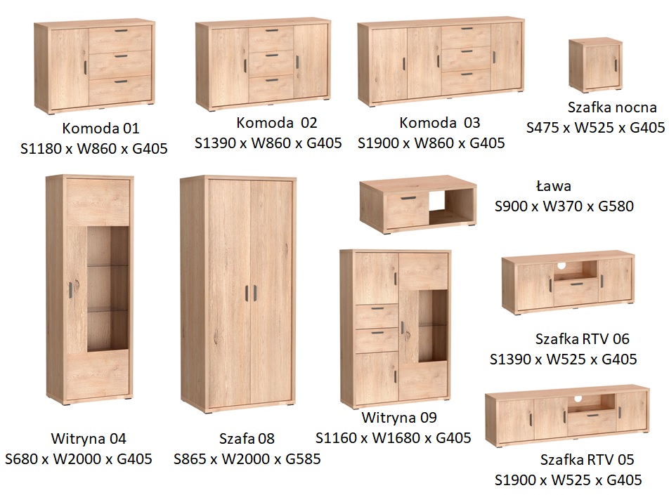 GRANDE zestawienie brył DĄB CREMONA - producent