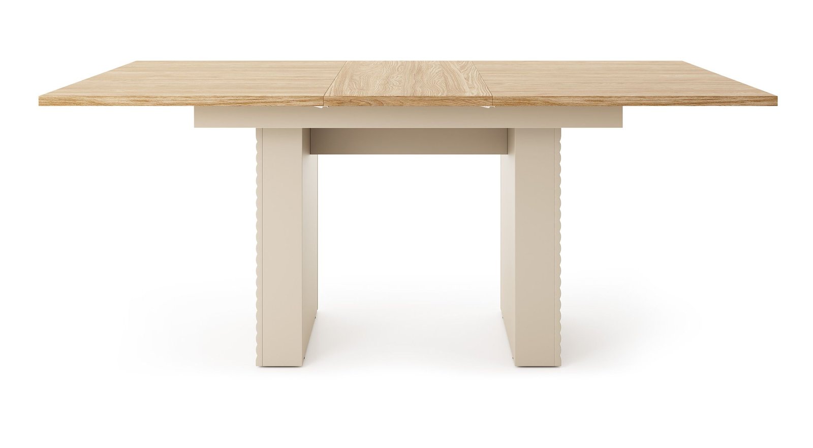 LATI 06 elegencki stół rozkładany do salonu 140-185 cm. Ozdobne dodatki z frezowaniem. DĄB OLEJOWANY - CASHMERE