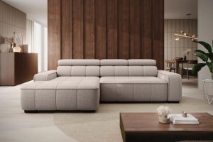 THIAGO narożnik z elektrycznie wysuwanym siedziskiem do 27 cm oraz regulowanymi zagłówkami 280 x 170 cm WERSAL