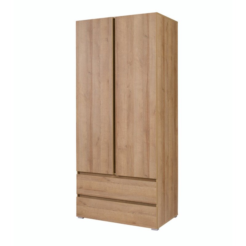 PIRI 02 szafa-dwudrzwiowa-92cm-z-szufladami DĄB RIVIERA