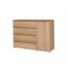 PIRI 05 szeroka-komoda-z-4-szufladami-i-drzwiczkami-138cm-bieliźniarka DĄB RIVIERA
