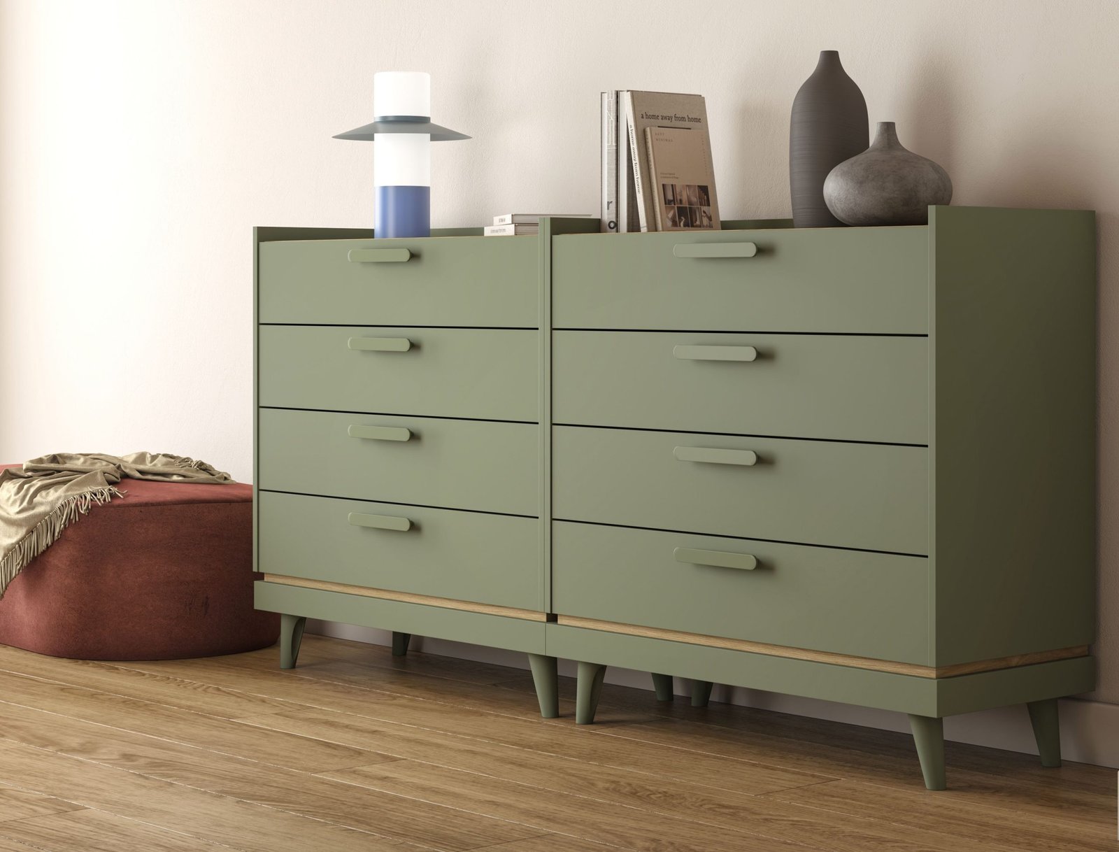 SCANDI młodzieżowy zestaw mebli komoda ZIELEŃ