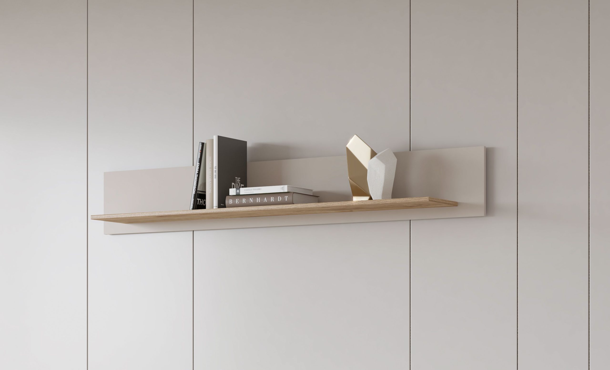 KASAI półka ścienna wisząca 160 cm DĄB HARBOR ZŁOTY - CASHMERE PERFECT TOUCH - bydgoskie meble -- 24HKMI01