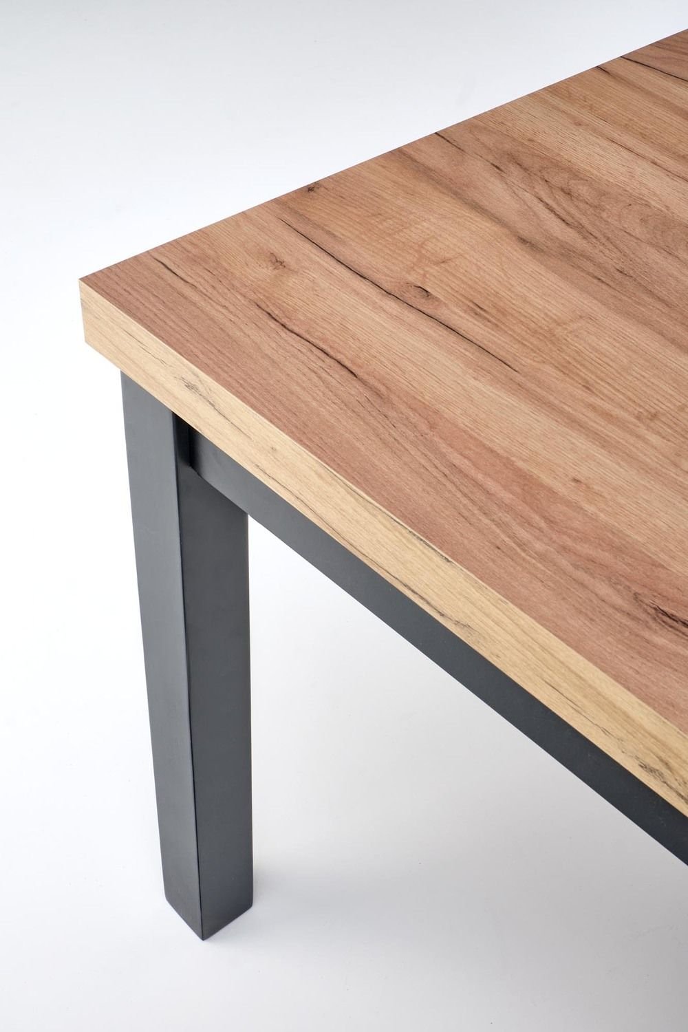 TIAGO stół rozkładany do jadalni dla 6 osób na czarnych nogach 80 x 140 - 220 cm KRAFT ZŁOTY szczegół A