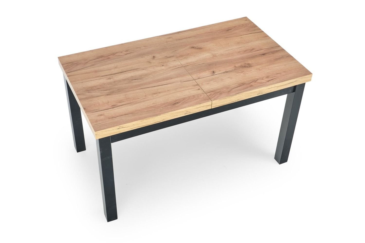 TIAGO stół rozkładany do salonu dla 6 osób na czarnych nogach 80 x 140 - 220 cm DĄB KRAFT ZŁOTY - CZARNY