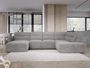 CALVANO  U narożnik z elektrycznie wysuwanym siedziskiem 60 cm,   220 x 351 x 175 cm