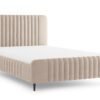 AURORA łóżko z ozdobnymi przeszyciami i wysokim oparciem 120 - 140 - 160 cm BRĄZ - CASHMERE