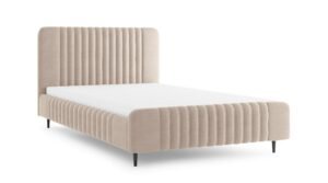 AURORA łóżko z ozdobnymi przeszyciami i wysokim oparciem 120 - 140 - 160 cm BRĄZ - CASHMERE