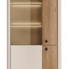 AURORA trzydrzwiowa witryna na nóżkach do salonu 73 cm ORZECH ROYAL - CASHMERE