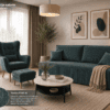 VERA nowoczesna sofa bez boków z funkcją spania, pojemnikiem 145 x 190 145 x 200 ASSERI POSO 26