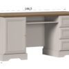 KORAL klasyczne biurko z szufladami i szafką 145 cm - PRODUCENT - wymiary