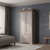 KORAL elegancki szafa z drążkiem i szufladami 89 cm CASHMERE - MAVELIE OAK